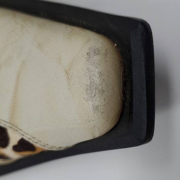 Fiesso Bone Leopard Hair Genuine Leather Loafer Shoes Pointed Toe F18027  Size 8 - Picture 5 of 11